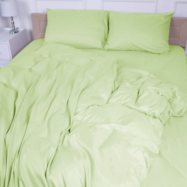 Фото - Комплект постільної білизни MirSon №12-0525 Luminary Green Mikrosatin Premium Однотонний 200х220 см (2200007228492)